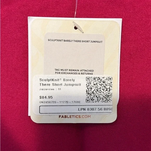 Fabletics SculptKnit Jumpsuit in Vibrant Pink Women’s size medium NWT - Picture 4 of 7